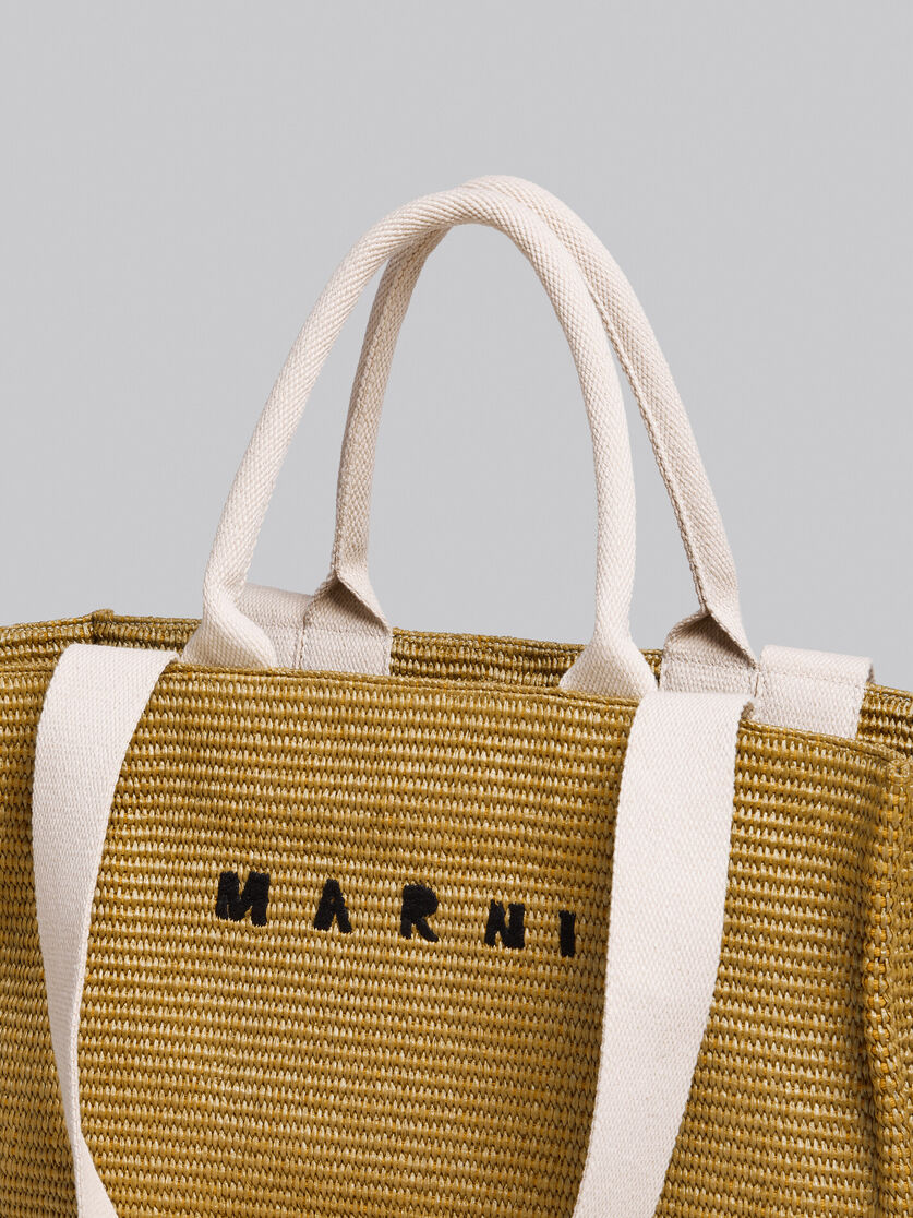 Large Tote in natural-coloured raffia-effect fabric - Shopping Bags - Image 5