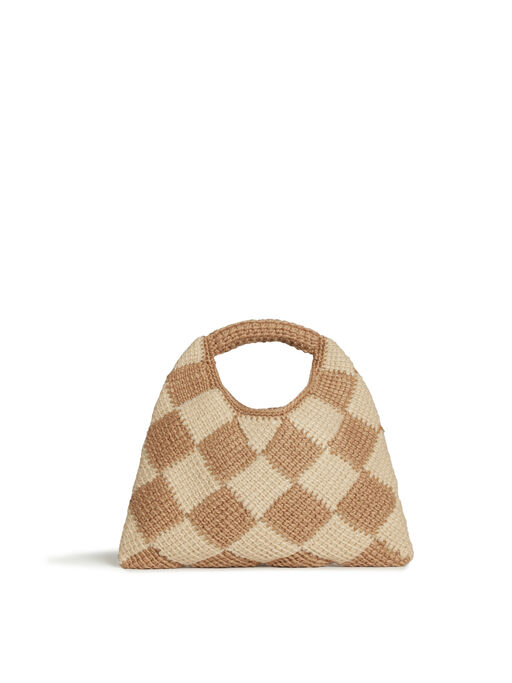 キャメル テックウール Marni Market Diamond ミニバッグ - ショッピングバッグ