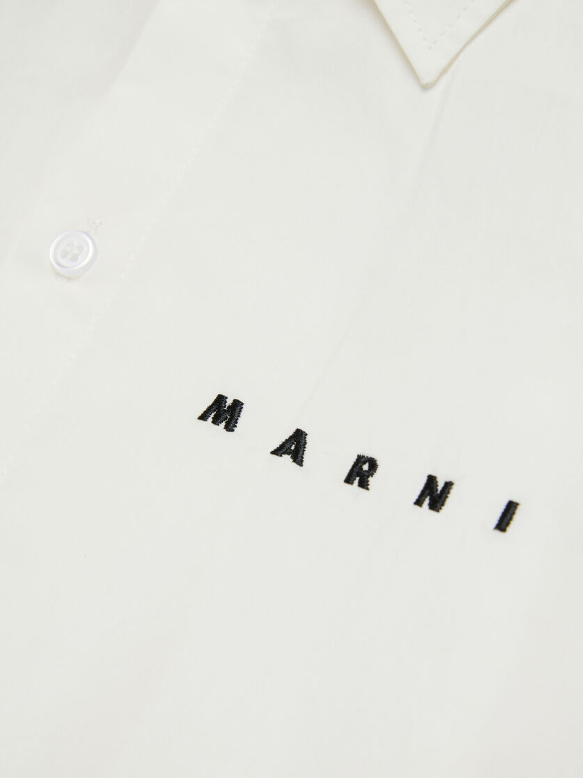 Off-white cotton shirt with embroidered Marni logo - Shirts - Image 4