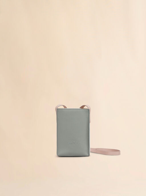 Grey and white leather Museo Nano Bag with Marni Symbol embroidery - Shoulder Bag