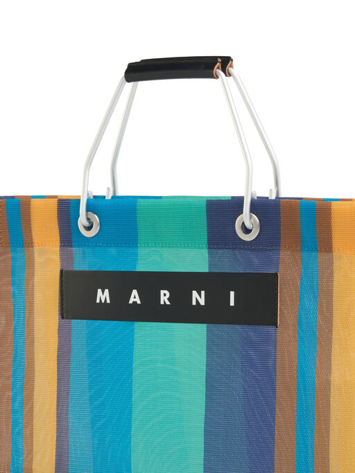 ナルシスブルー MARNI MARKET STRIPE BAG - ショッピングバッグ