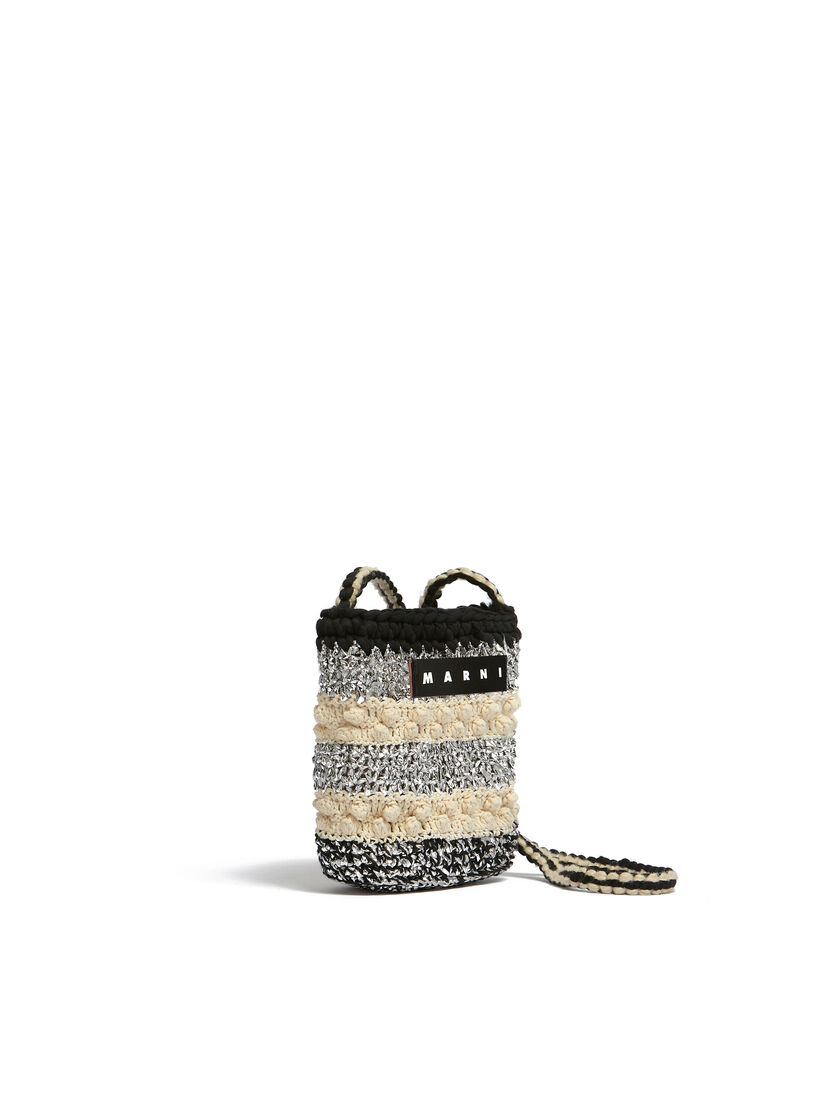 Brown and purple bobble-knit MARNI MARKET MINI CROSSBODY bag - Shopping Bags - Image 2