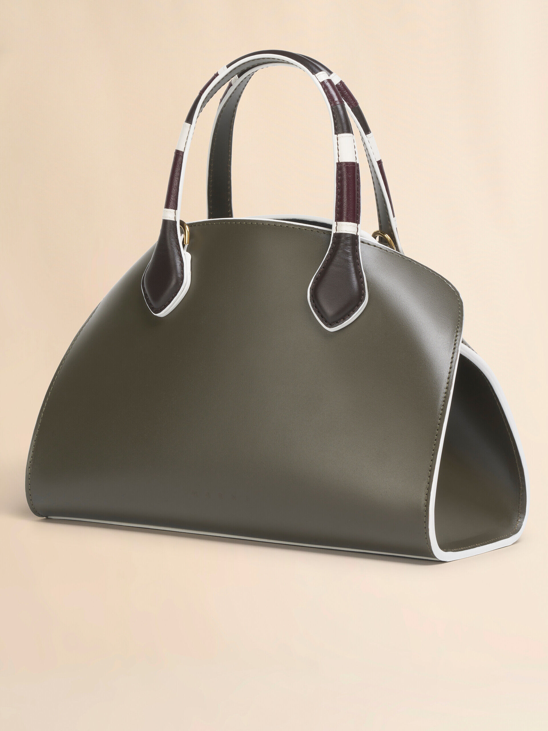 Green leather Overlap small handbag | Marni
