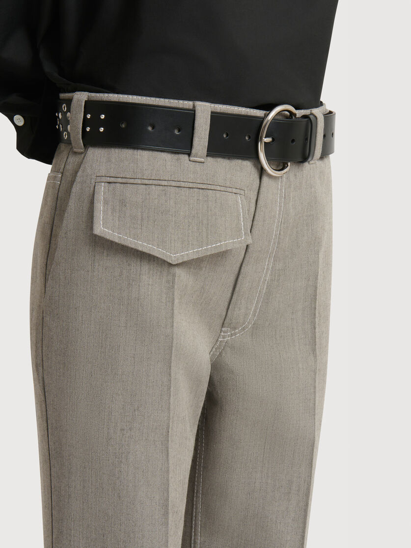 Grey wool trousers with pocket, Image 5