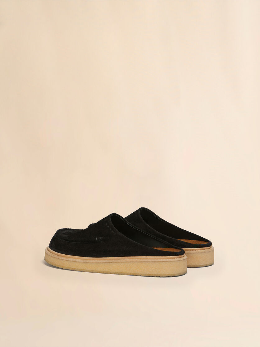 Brown suede sabot with para rubber sole - Clogs - Image 3