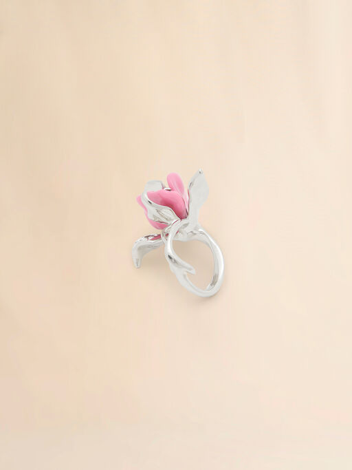 Silberfarbener Tulpenring - Ringe