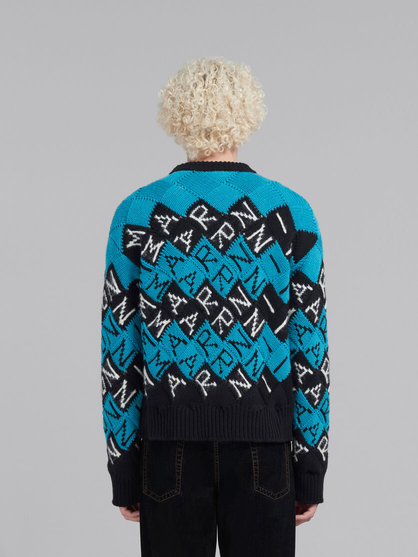 블루 및 블랙 울 마르니 블록 스웨터 - 풀오버 - Image 3