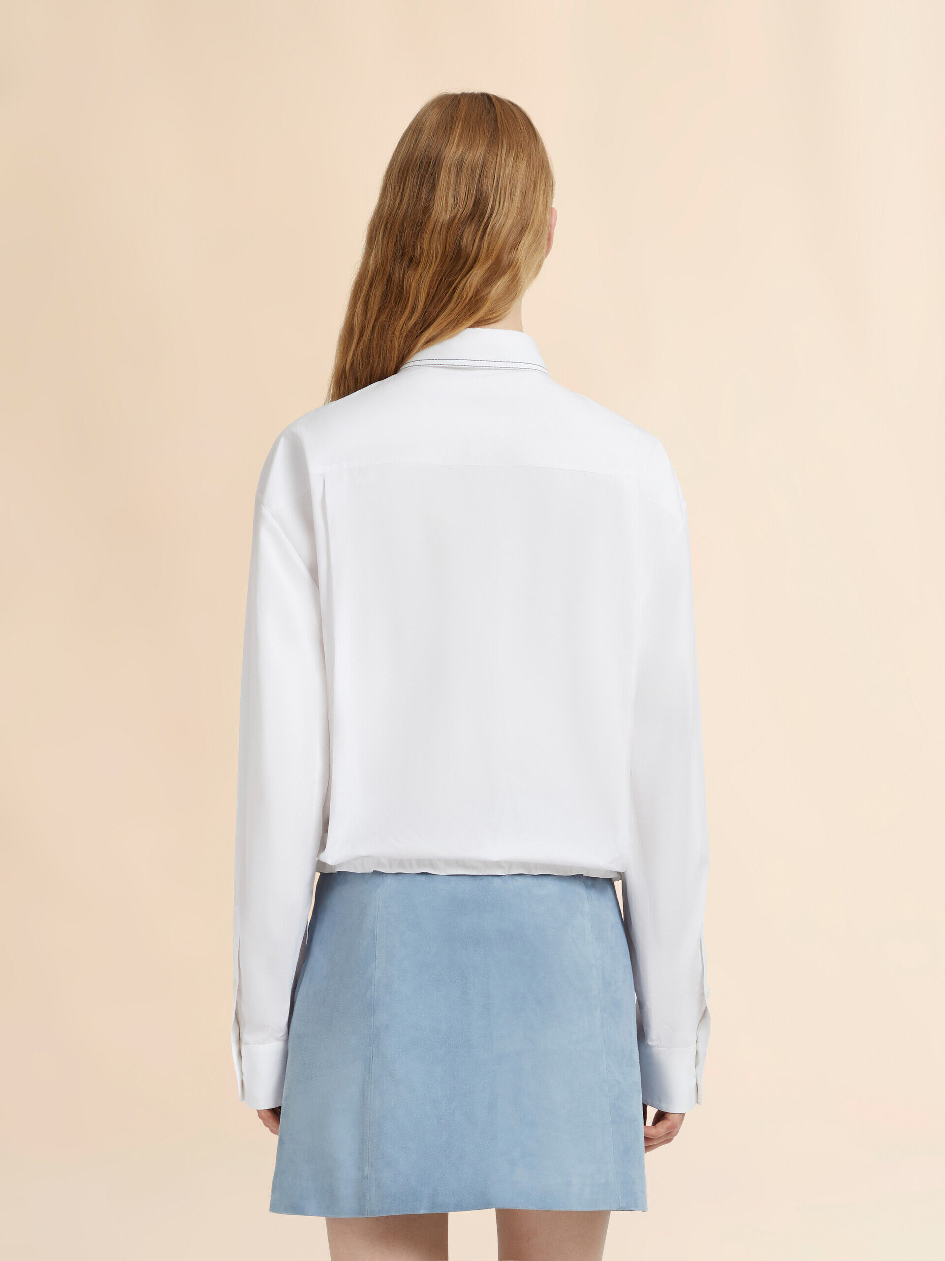 ホワイト ポプリンシャツ ドローストリング クロップドヘム | Marni