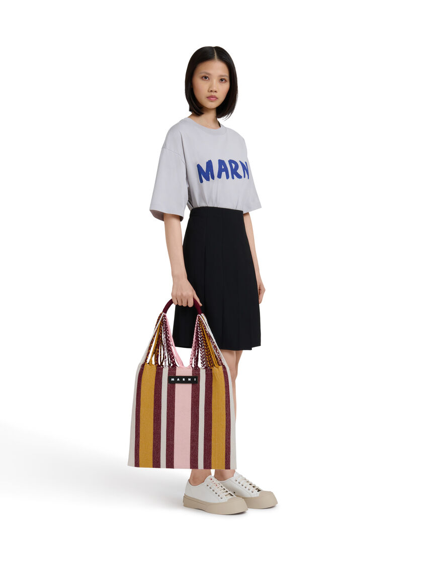 MARNI MARKET ポリエステル ショッピングバッグ ハンモック風ハンドル付き グレー/ターコイズ/レッド - ハンドバッグ - Image 2