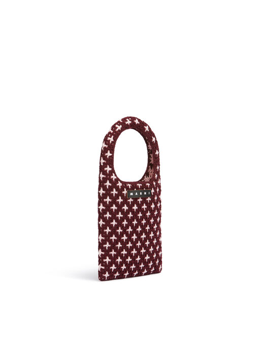 レッド MARNI MARKET リバーシブルニット ミニバッグ - ショッピングバッグ