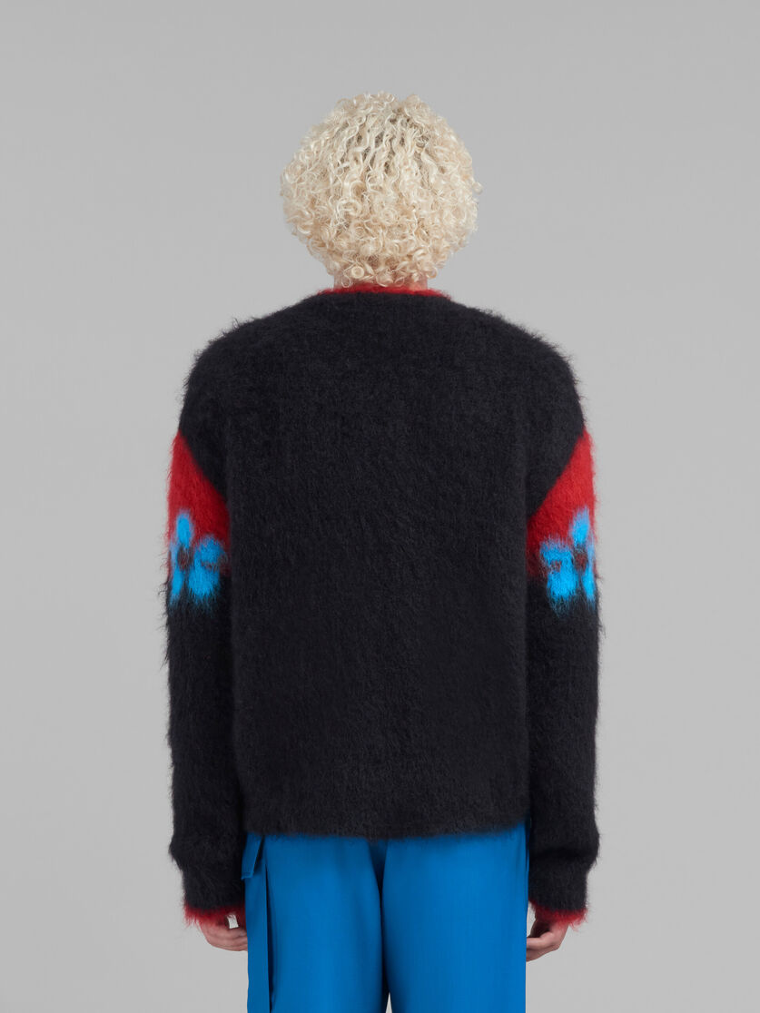 Black mohair jumper with flowers - Pullovers - Image 3