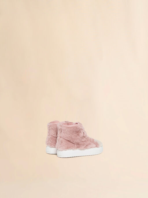 Pink furry high-top sneaker - Sneakers