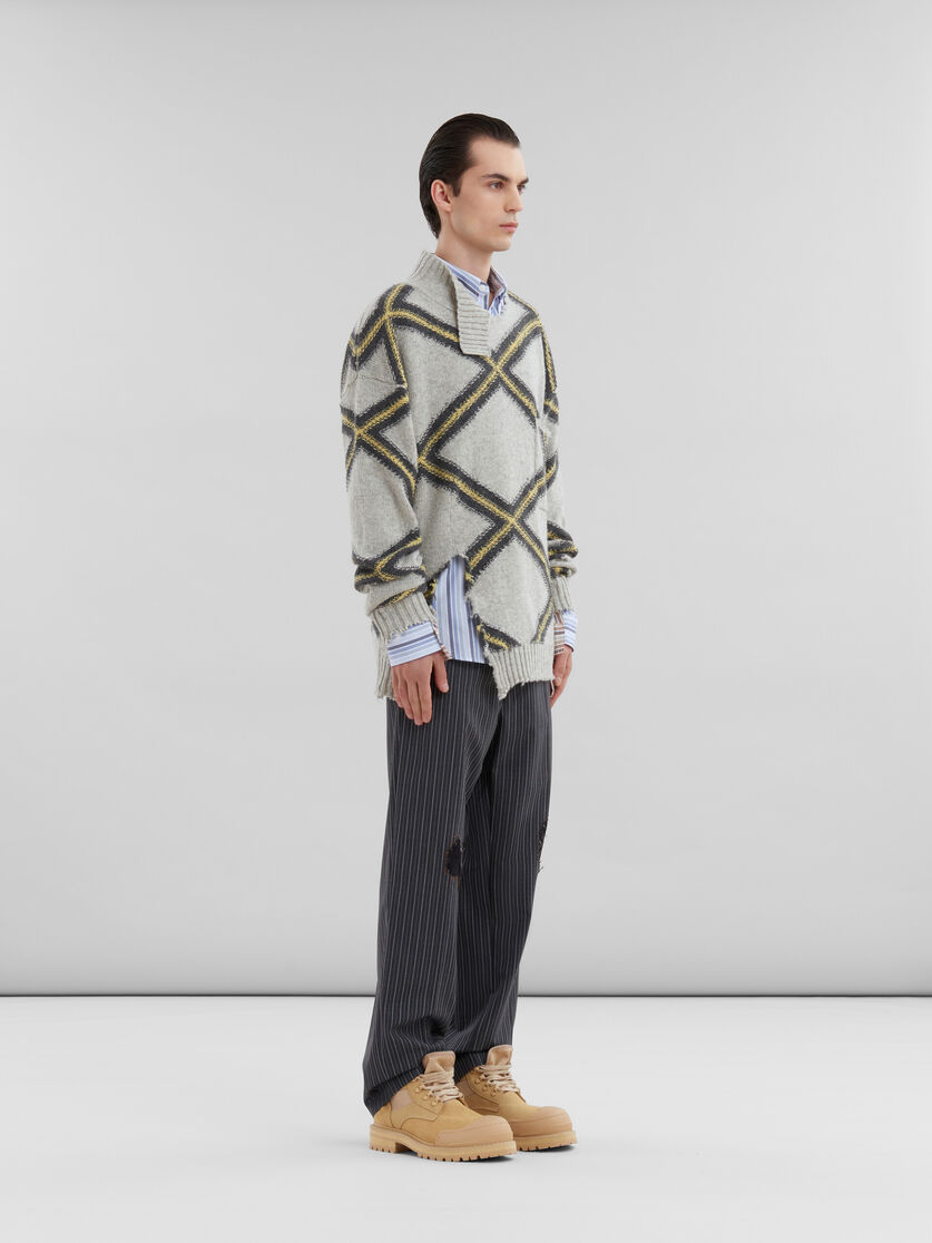 Blue and pink double stripe organic poplin shirt | Marni