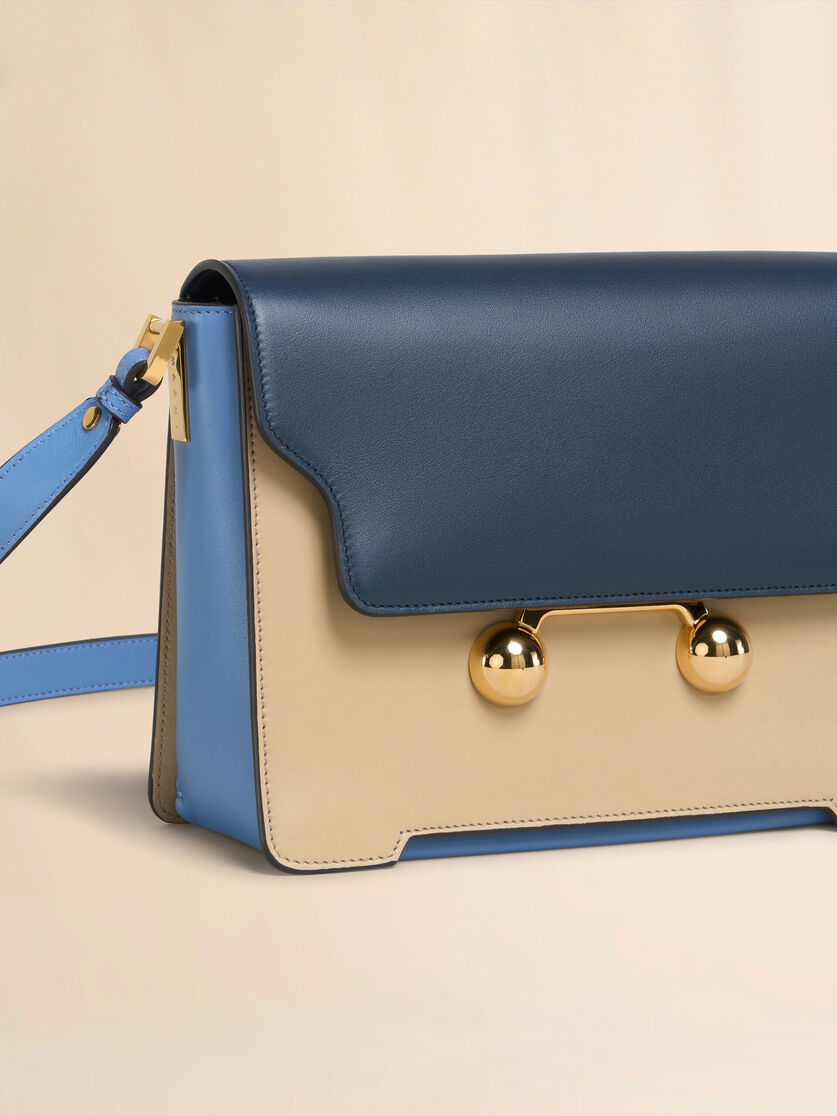 Blue, beige e light blue leather Trunkaroo medium shoulder Bag - Shoulder Bags - Image 4