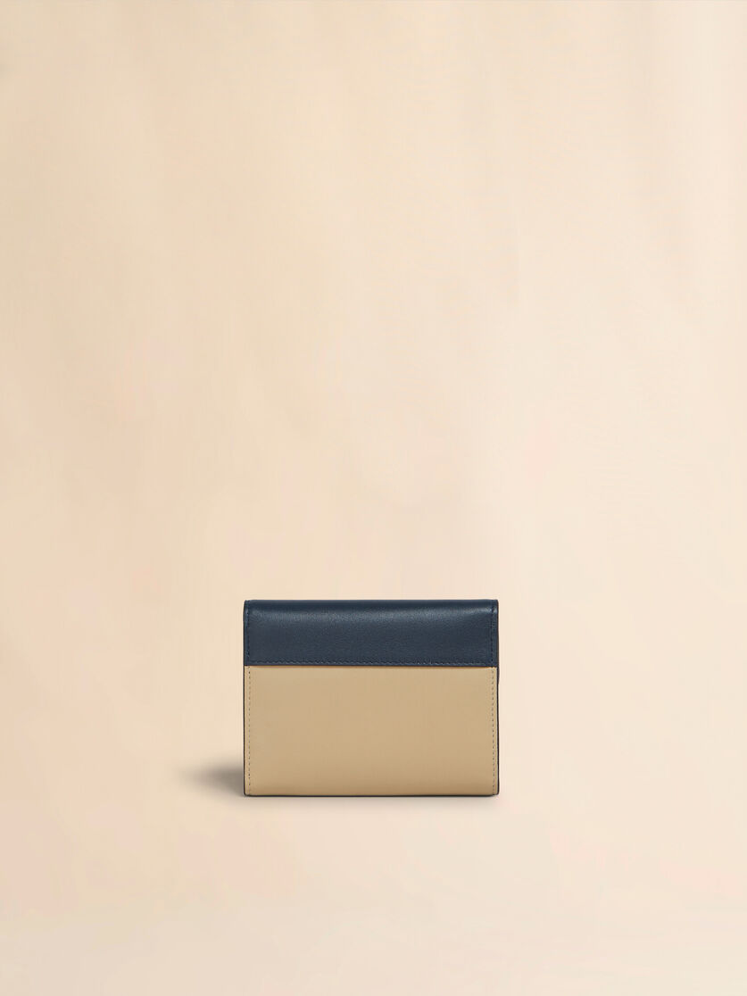 Blue and beige leather Trunkaroo trifold wallet - Wallets - Image 3