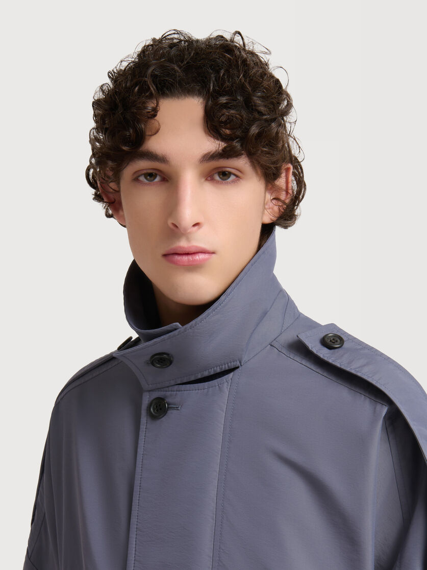 Grey nylon trench coat with belt, Image 5