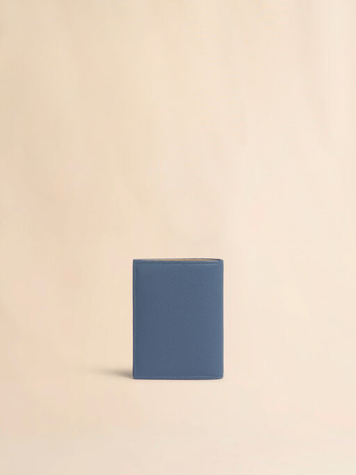 ブルー レザー製二つ折りウォレット、Marni Mending刺繍入り - 財布