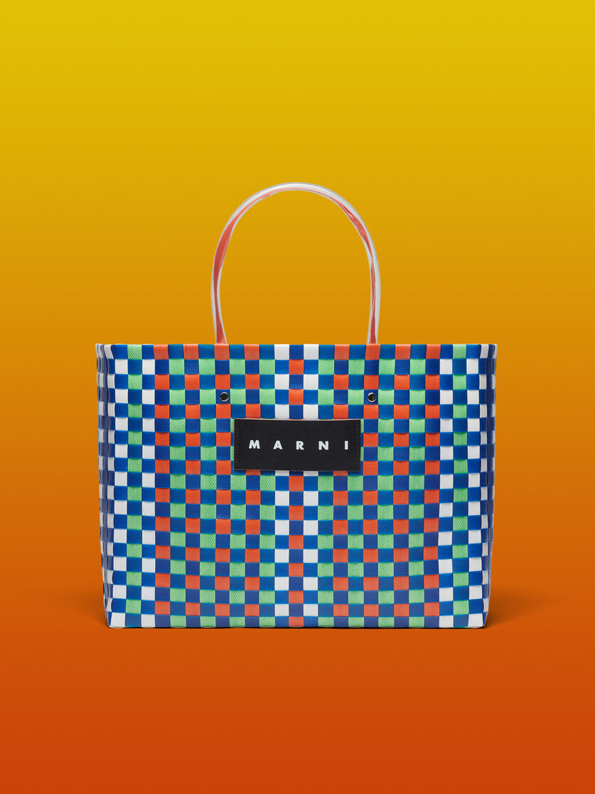 MARNI MARKET BASKET bag in multicolor blue woven material Marni