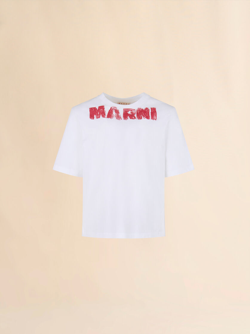 Marni Monolith 프린트 화이트 코튼 티셔츠 - 셔츠 - Image 1