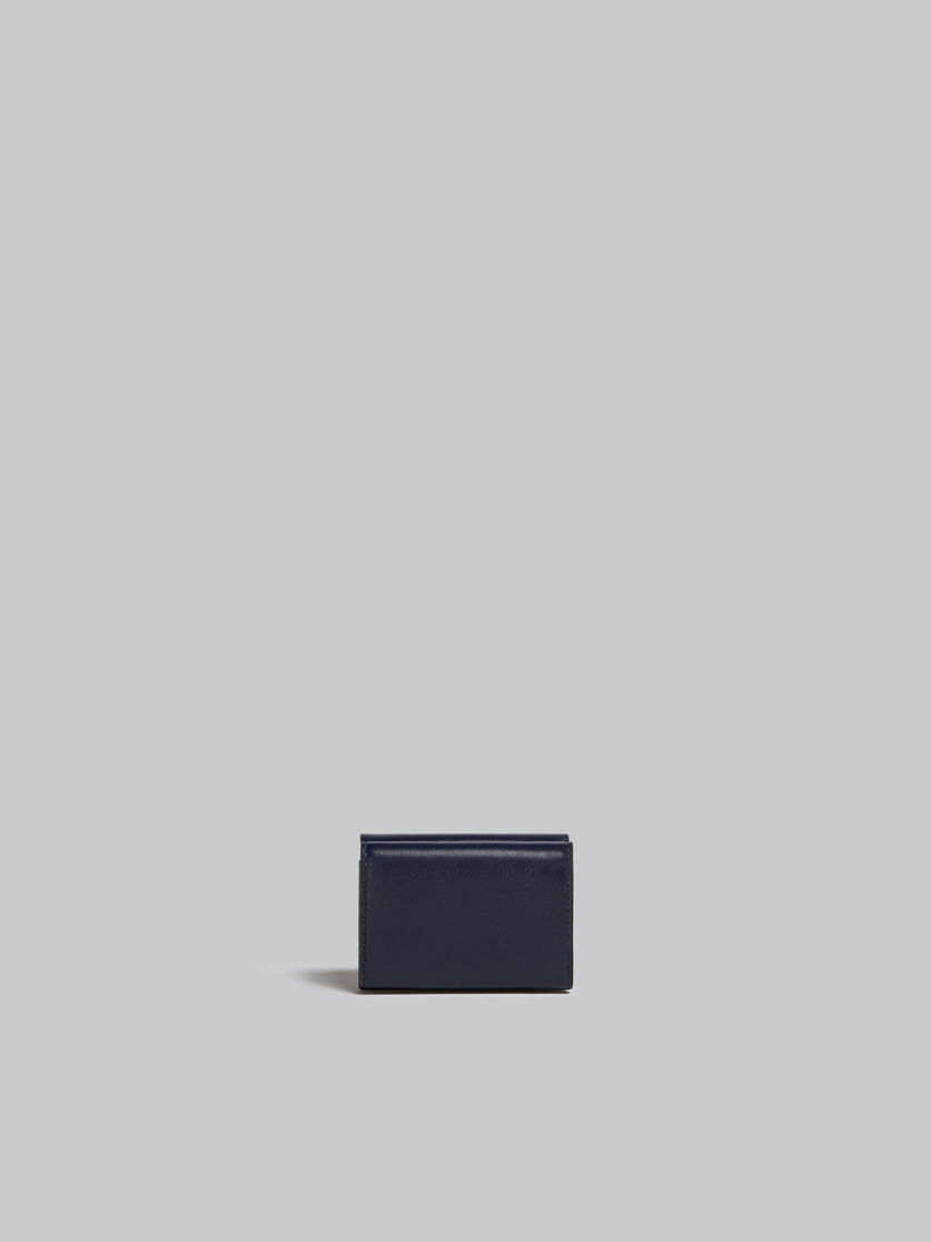 Dreifache Faltbrieftasche aus Leder in Marineblau und Schwarz - Brieftaschen - Image 3