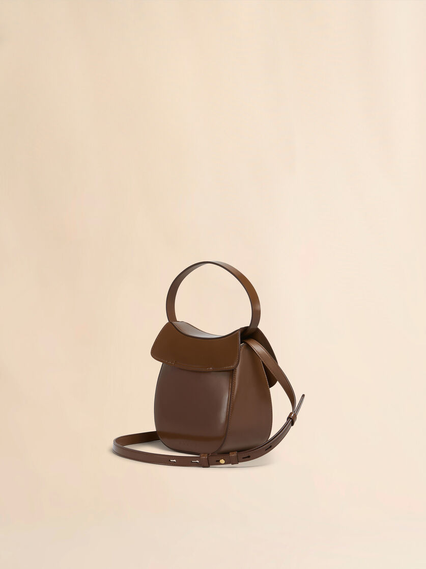 Kleine braune Handtasche Butterfly aus Leder - Schultertaschen - Image 2