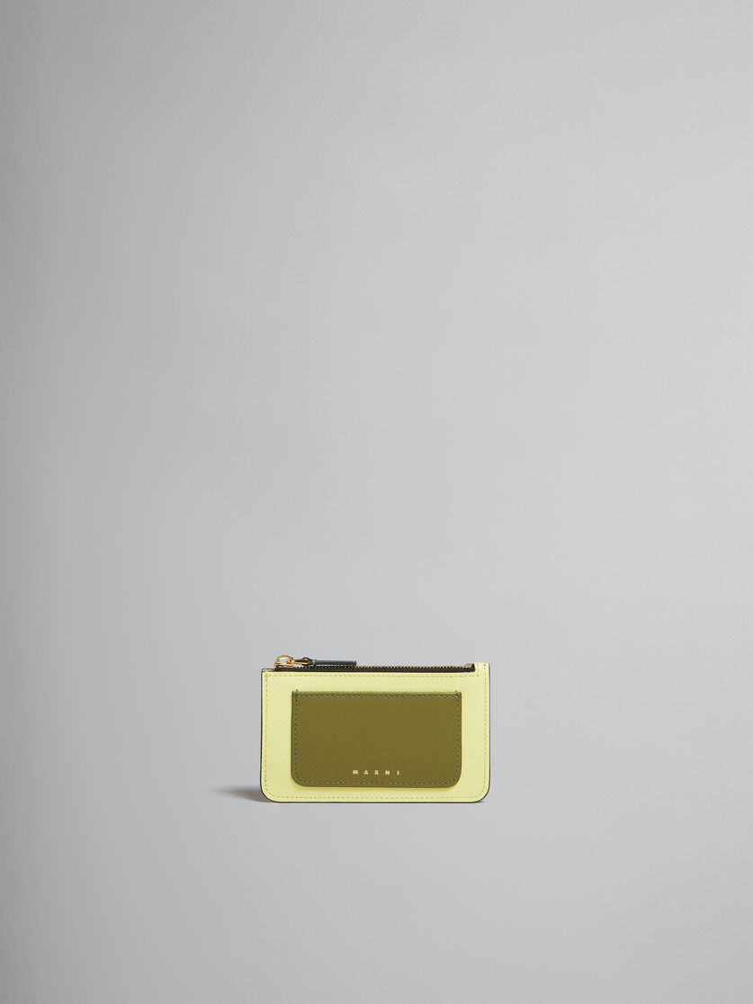 ライトグリーン、ホワイト、ブラウン サフィアーノレザー製カードケース - 財布 - Image 1