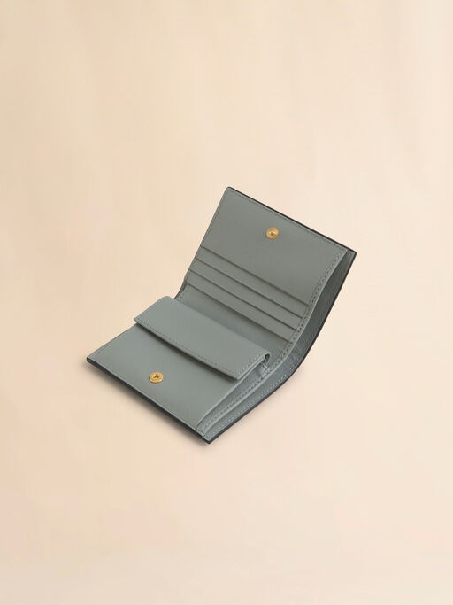 Light pink, white and grey saffiano leather bi-fold wallet - Wallets