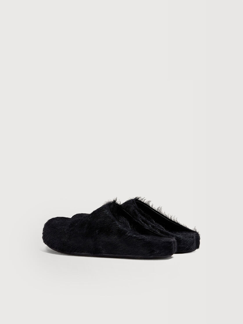 Black long hair calfskin Fussbett sabot, Image 3