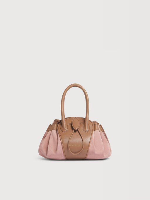 Pink leather and suede Tulipea small handbag - Shoulder Bag