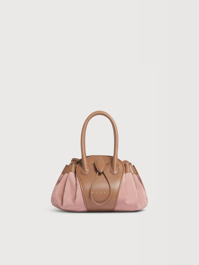 Pink leather and suede Tulipea small handbag, Image 1