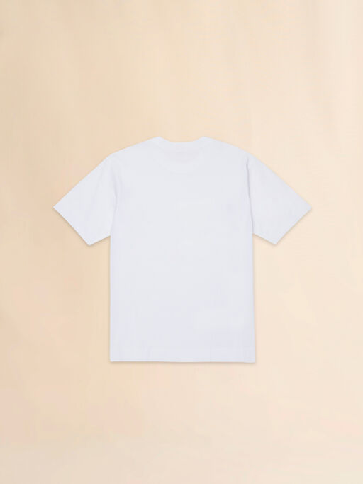 White cotton t-shirt with logo - T-shirts