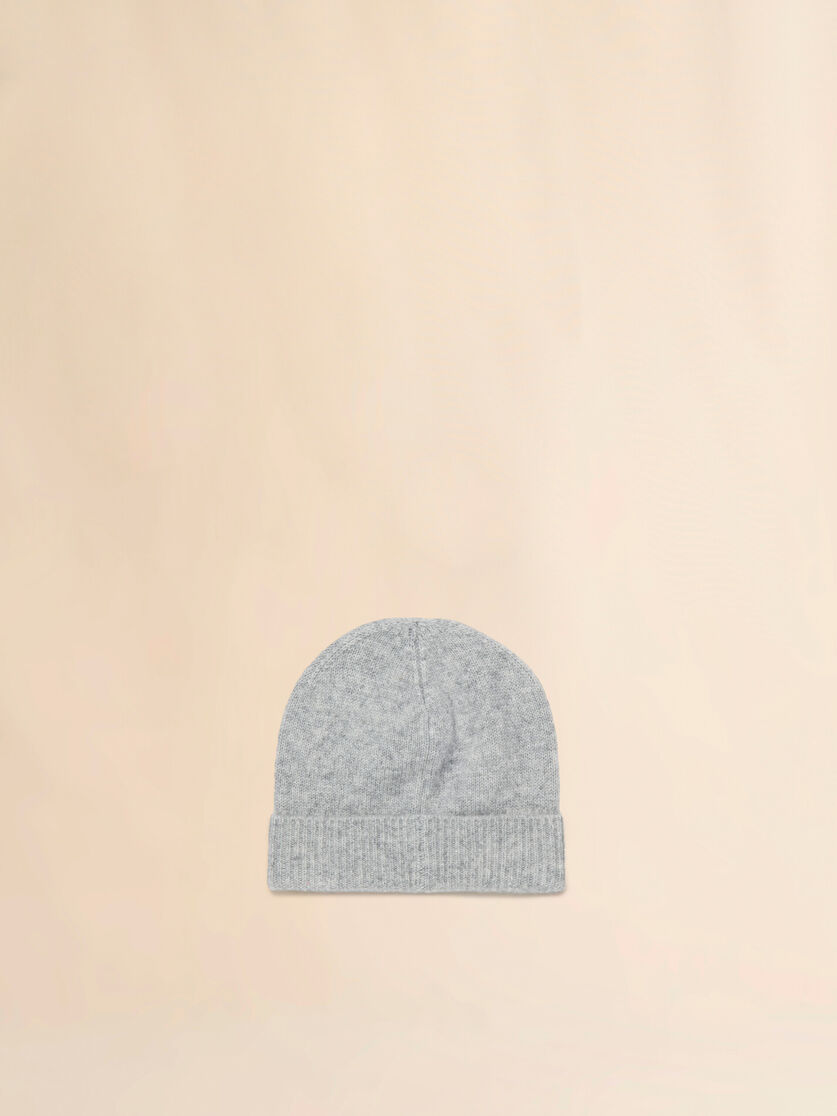 Deep blue wool-cashmere beanie with Marni logo - Caps - Image 2