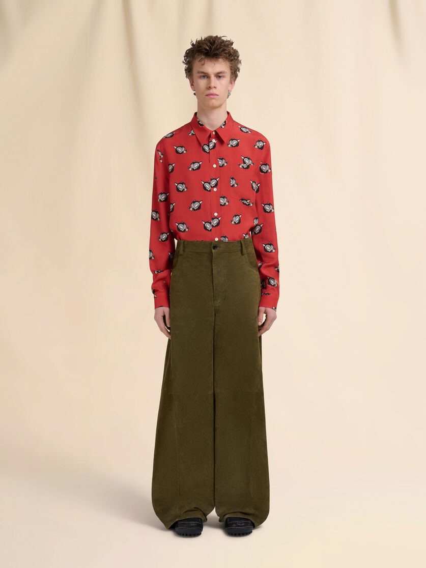 Pantalon en daim vert foncé - Pantalons - Image 2