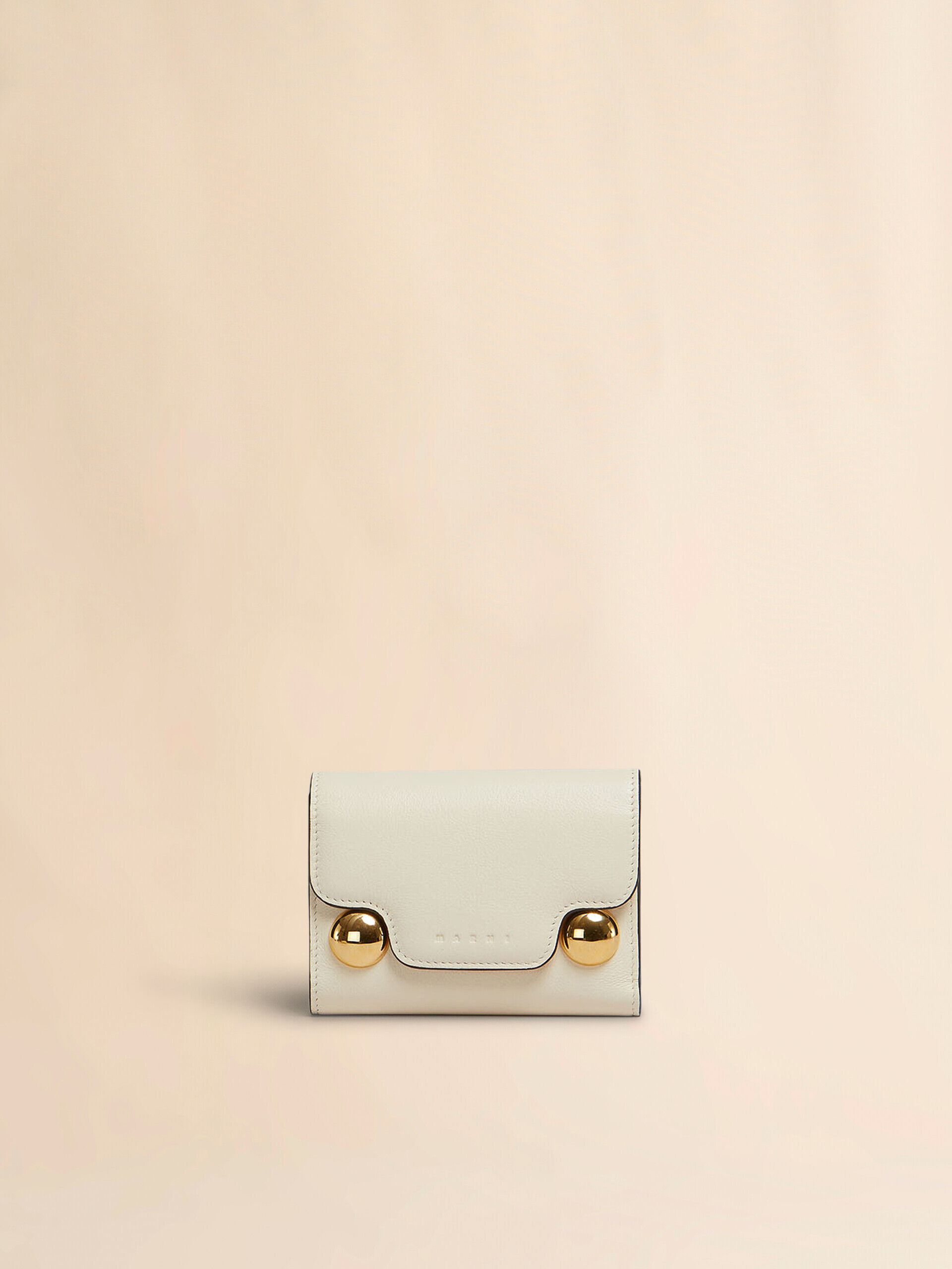 クリーム レザー製 Trunkaroo 三つ折りウォレット | Marni