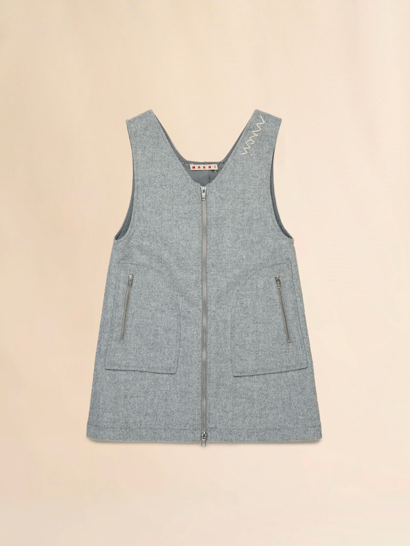 Grey melange wool blend pinafore with Marni Symbol - Dresses - Image 1