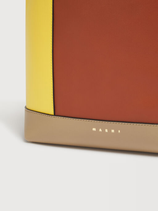 Yellow, brown and taupe leather Pod 2.0 bag - Shoulder Bags