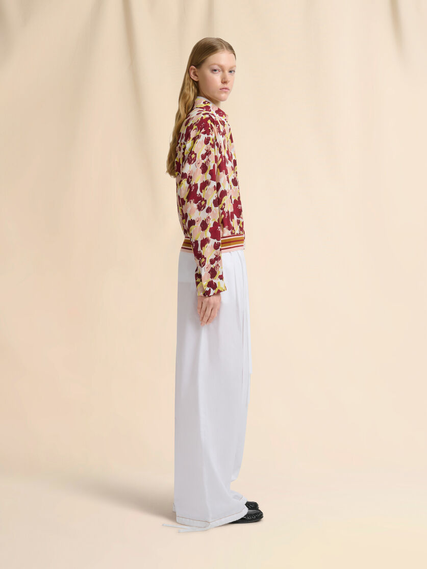 White poplin drawstring trousers, Image 5