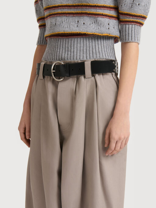 Gray canvas pants with pleats - Pants
