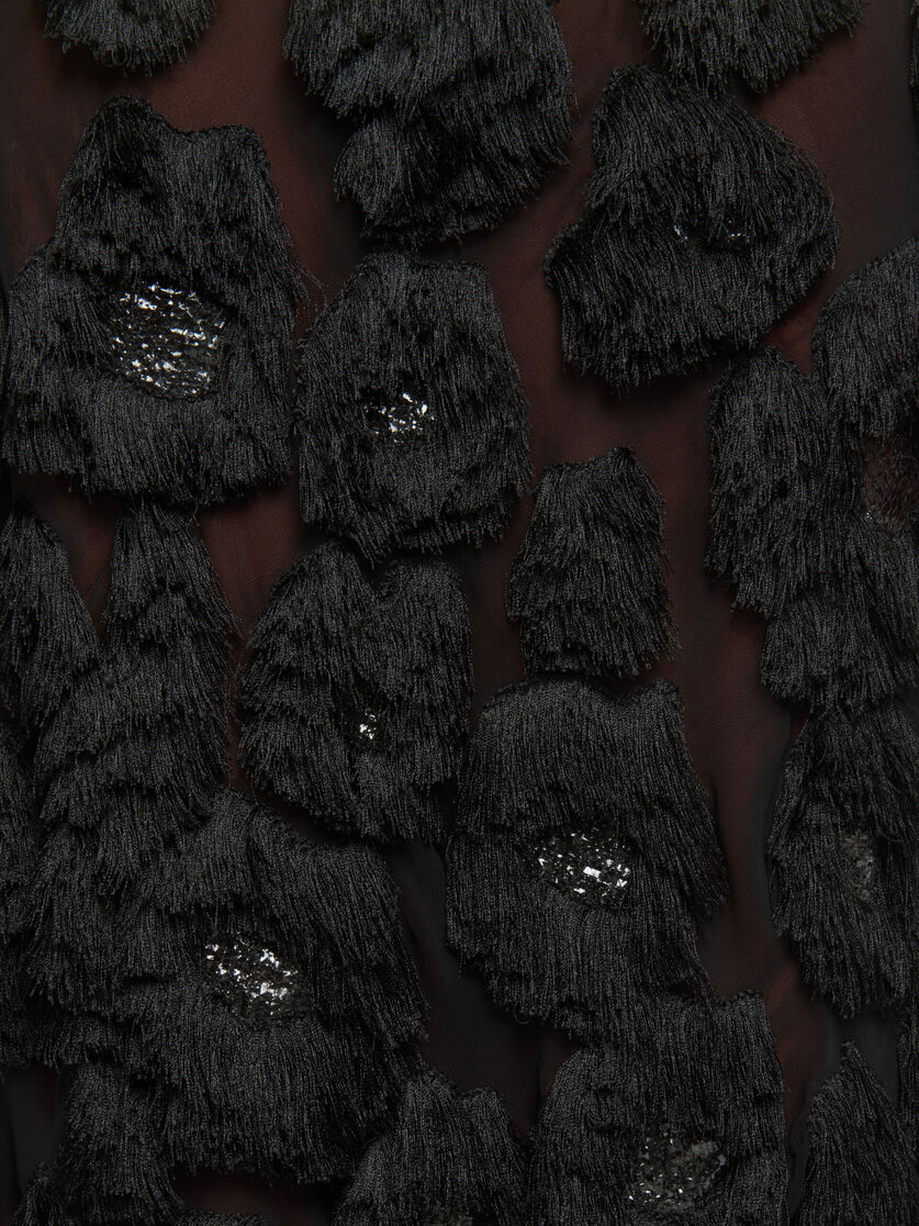 Black georgette skirt with shaggy camouflage motif, Image 5