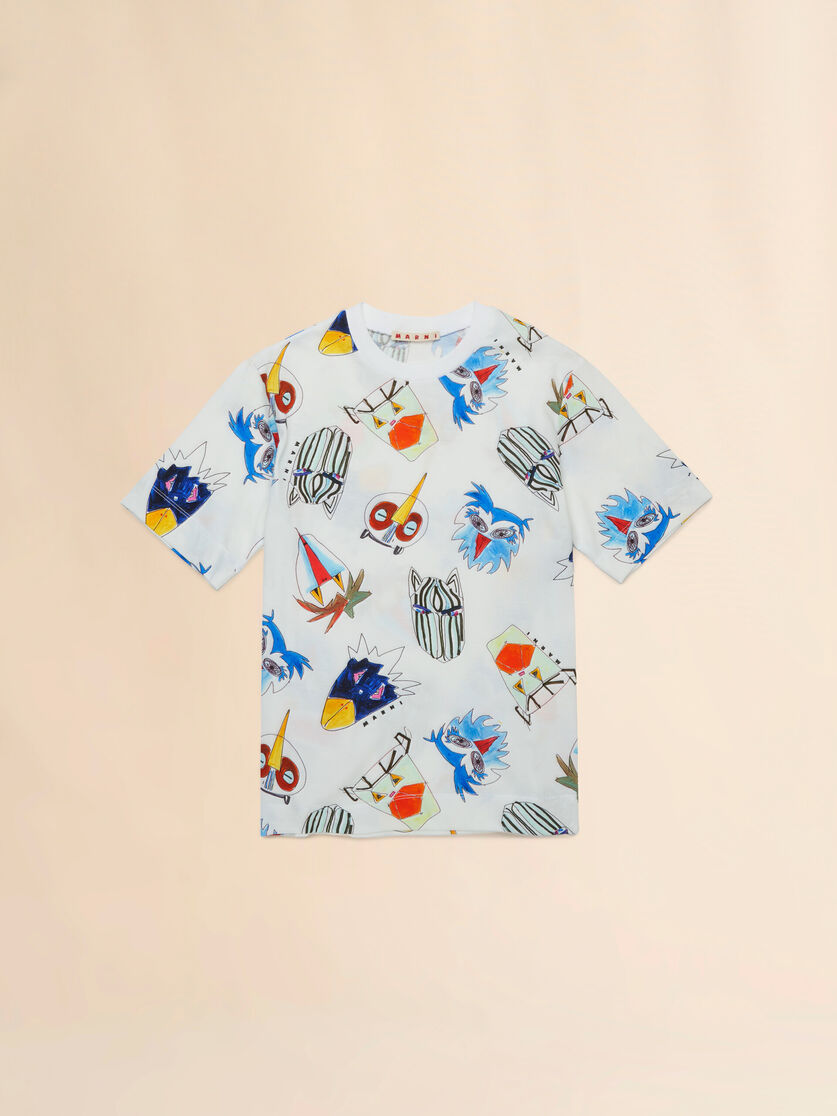 Off-white T-shirt with Soggetti Animali print - T-shirts - Image 1