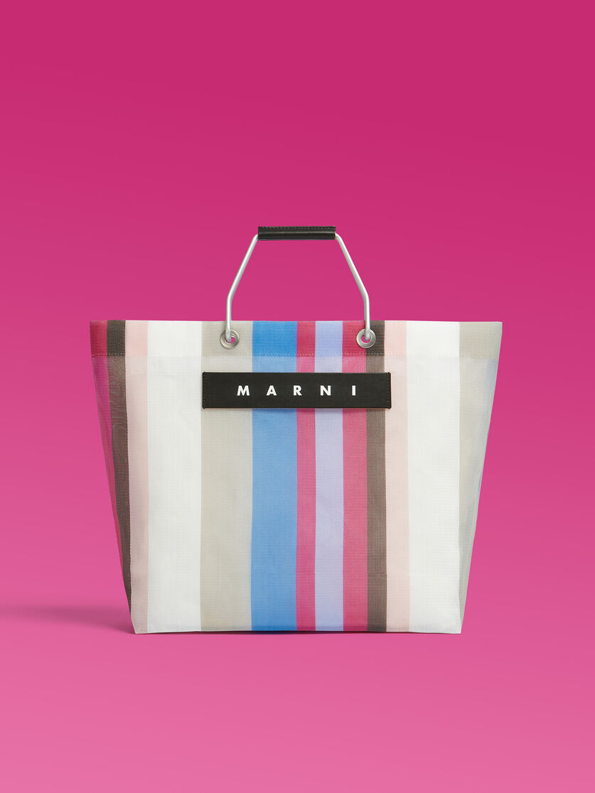 マルチカラーブルー MARNI MARKET STRIPE BAG - ショッピングバッグ - Image 1