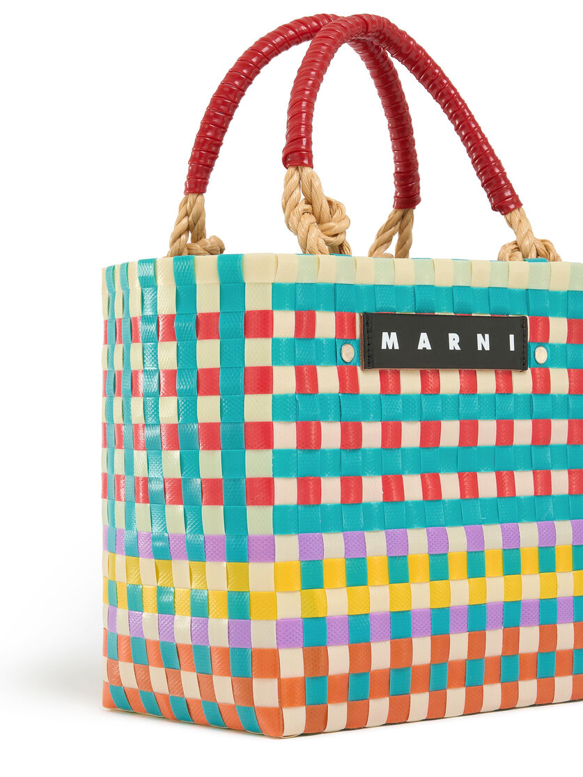 Borsa Marni Market Sunday Mini Basket In Intrecciato Blu - Borse shopping - Image 4