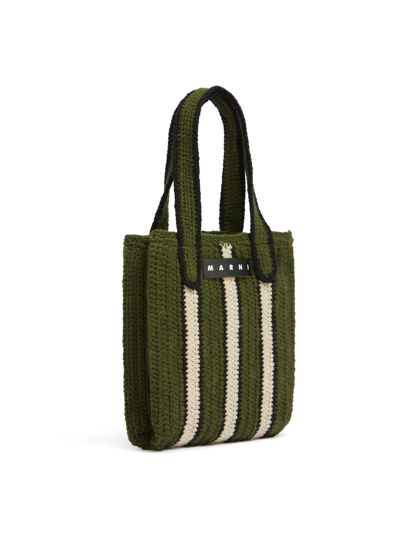 ストライプ ブルー&レッド クロシェ製 MARNI MARKET ショッピングバッグ - ショッピングバッグ - Image 2