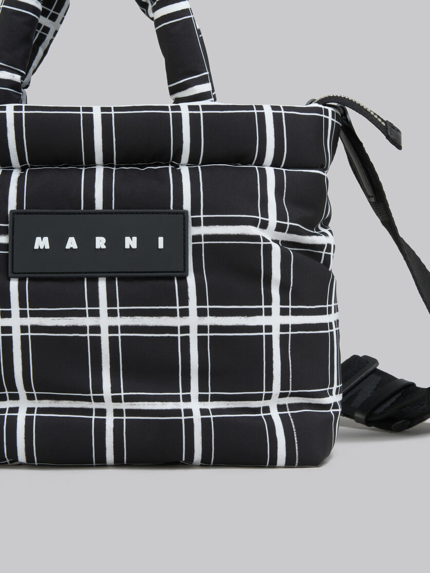Black checked Puff mini tote Bag - Handbag - Image 5