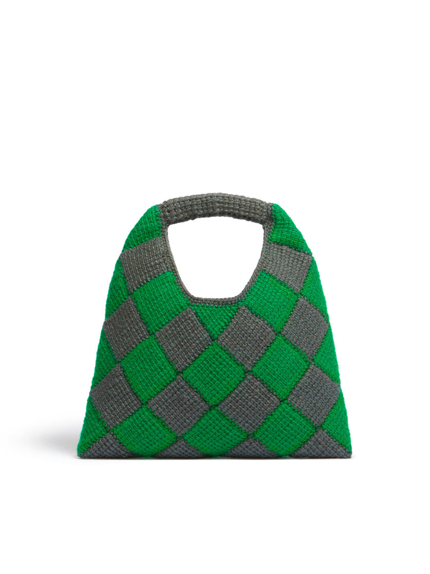 MARNI MARKET DIAMOND medium bag in blue and brown tech wool - Bags - Image 3