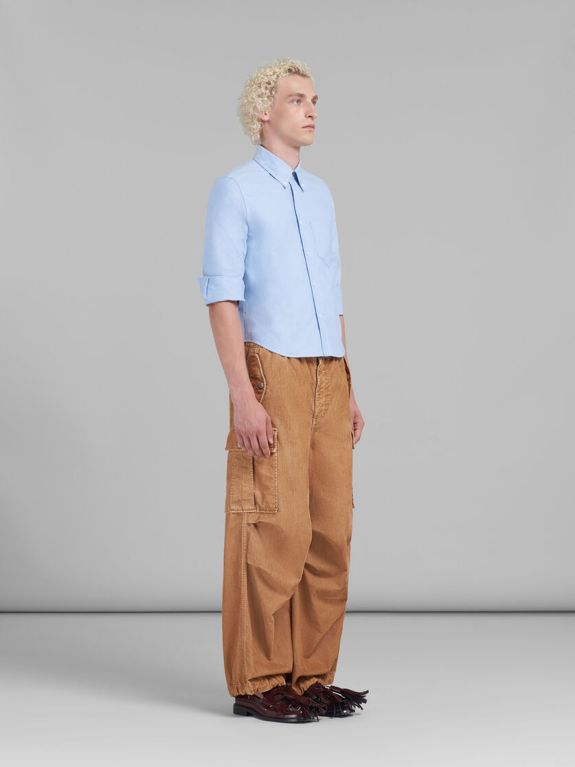 Light blue cropped Oxford shirt with Marni mending - Shirts - Image 5