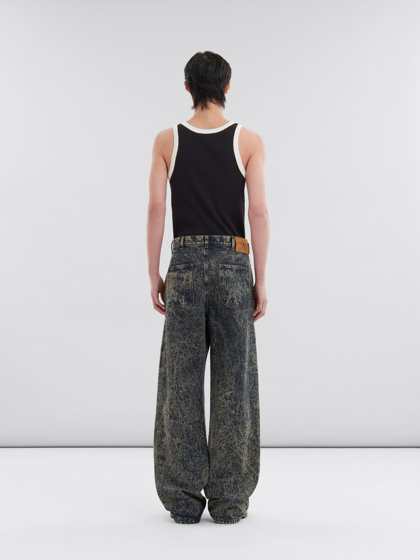 Blue marble denim straight-leg jeans | Marni