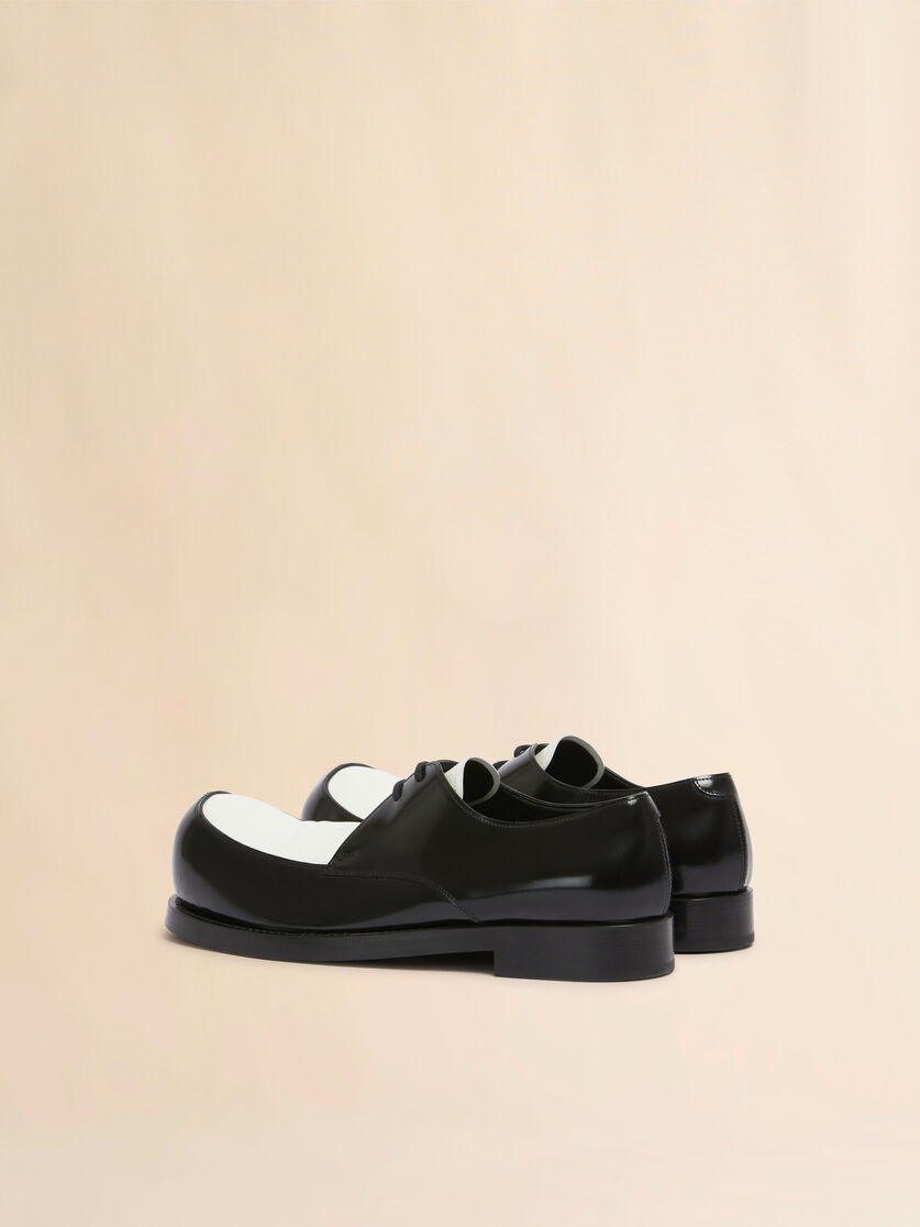 Black and white leather New Wave Derby shoe - Lace-ups - Image 3