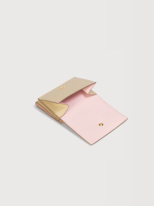 Taupe leather trifold wallet with Marni Mending - Wallets