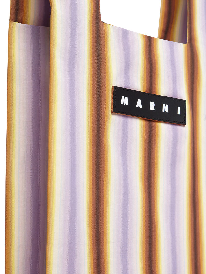 Borsa shopping MARNI MARKET in cotone con stampa a righe rosa e arancio - Borse shopping - Image 4